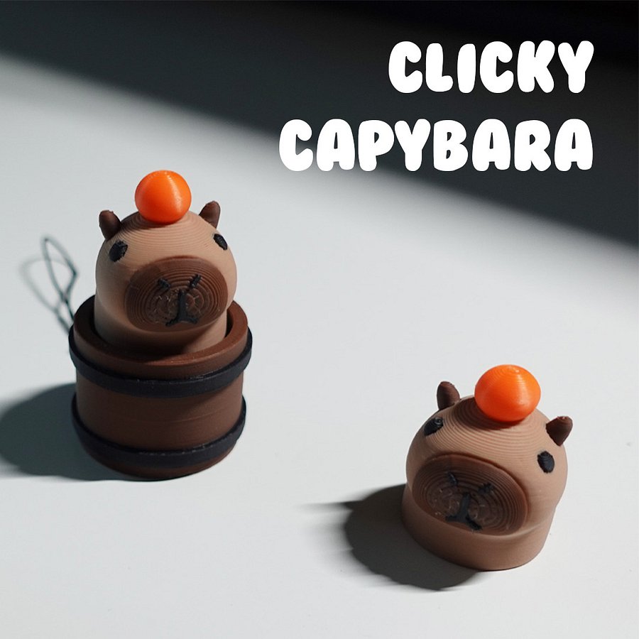 Capybara Clicky Fidget Keychain product image (1)