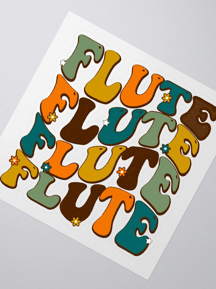 Groovy Wavy Flute Sticker Retro w/ White Background product image (2)