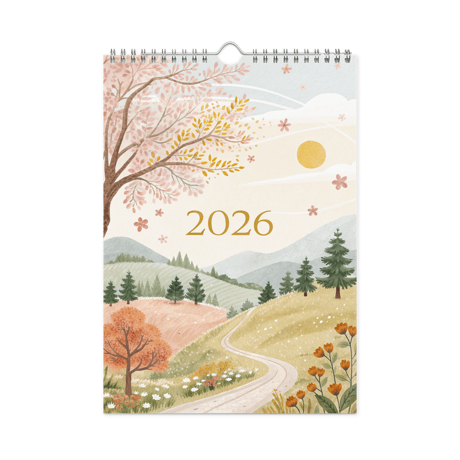 WATERCOLOR SEASONAL SCENES WALL CALENDAR 2026 product image (3)