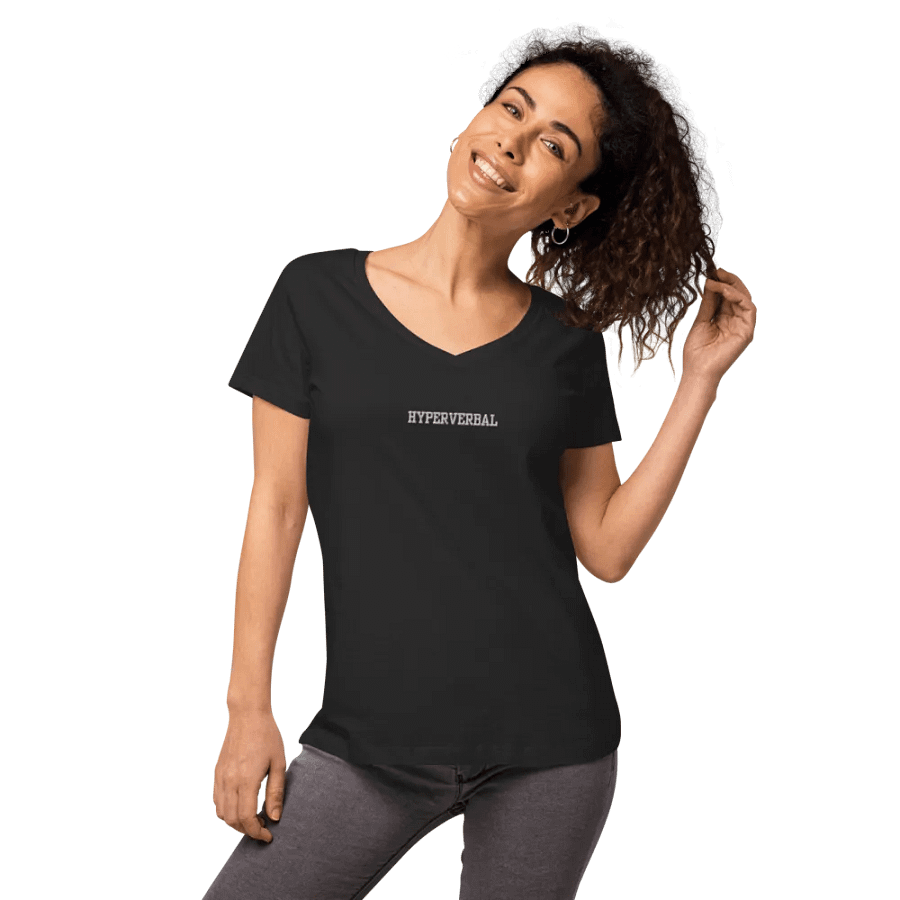 HYPERVERBAL embroidered women's fitted v-neck tee product image (2)
