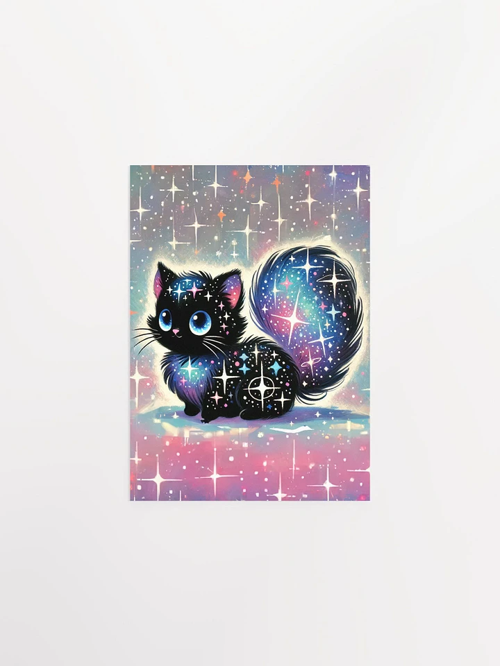 Cosmic Sparkle Fluffy Cat Premium Matte Fantasy Poster product image (4)