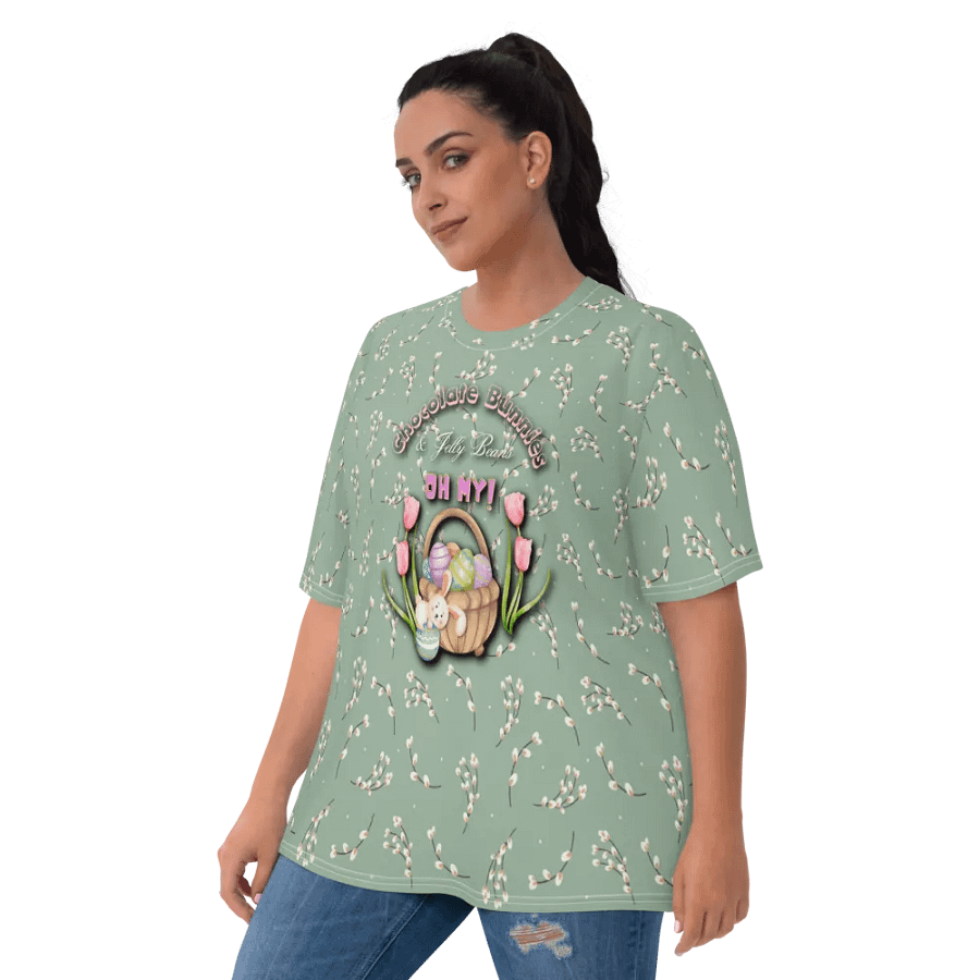 Chocolate Bunnies and Jelly Beans Oh My All Over Print T-shirt product image (9)
