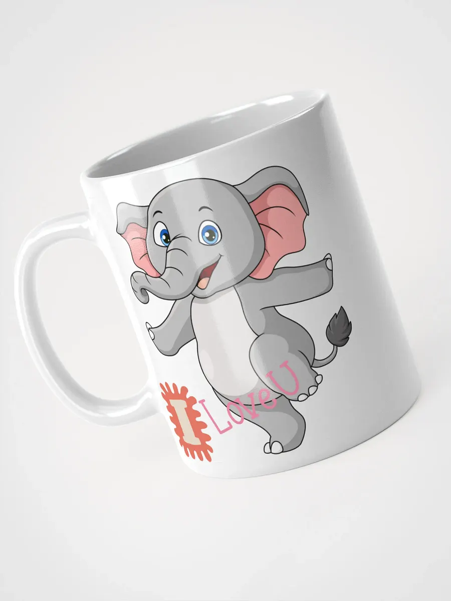 White Glossy Mug Elephant product image (3)