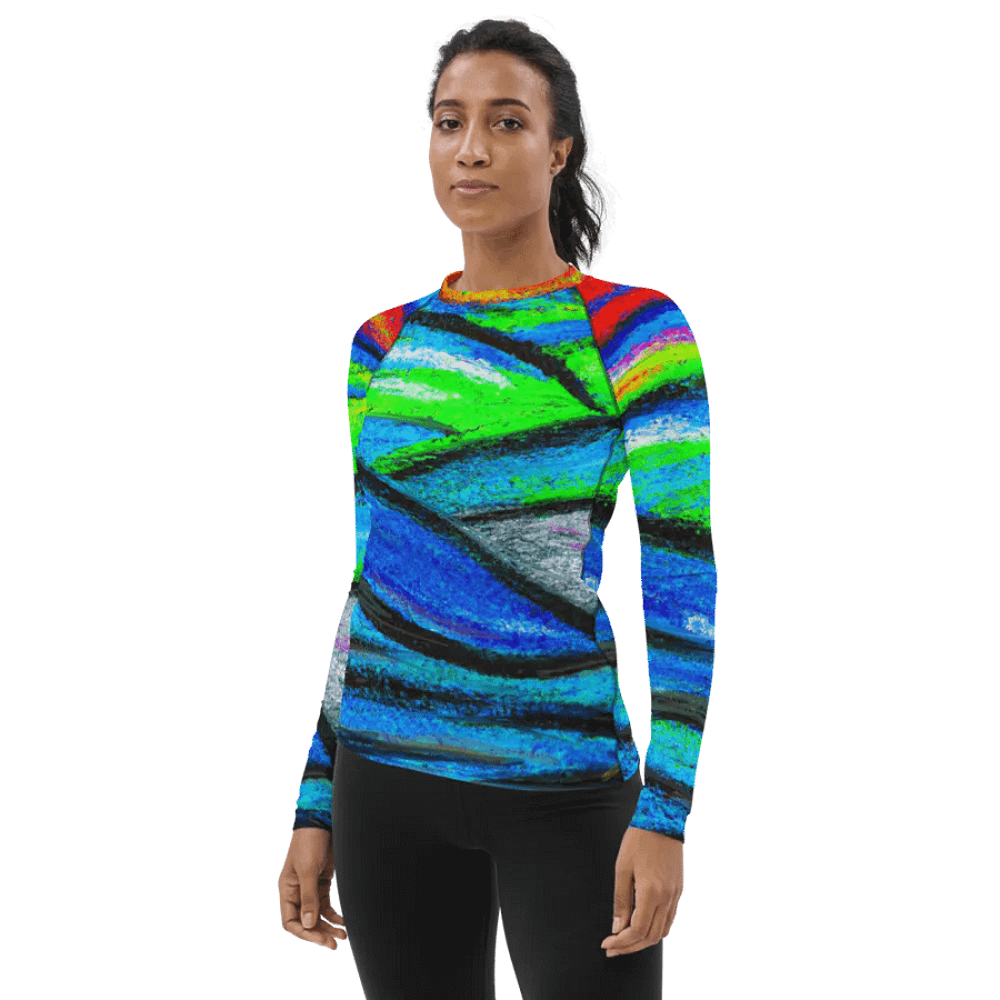 Vibrant Swirls Women's Rash Guard product image (4)