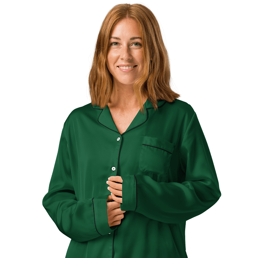 Midnight Veil Designs All-Over Print Women's Long Sleeve Pyjama Top - Green product image (3)