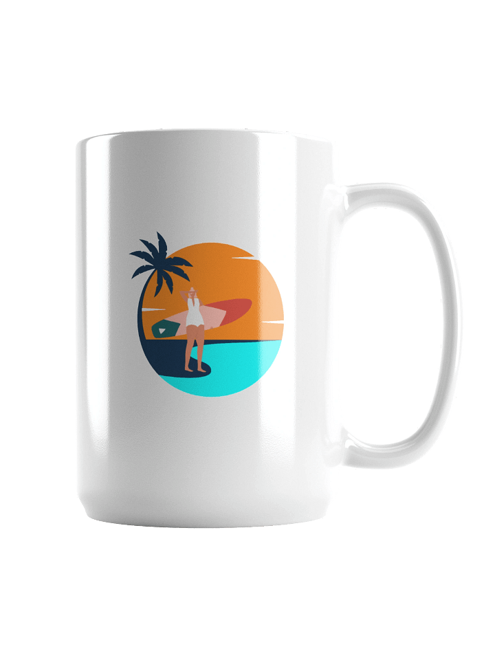 Catch Waves, Not Feelings – Retro Surf Girl Aesthetic Mug product image (1)
