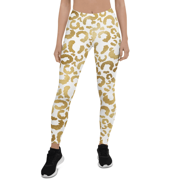 Gold Leopard Overlay Print Leggings – Luxurious, Bold & Fashion-Forward product image (1)