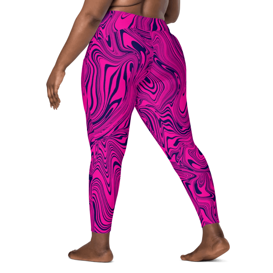 Leggings with Pockets - Abstract Magenta Pink Swirls product image (9)