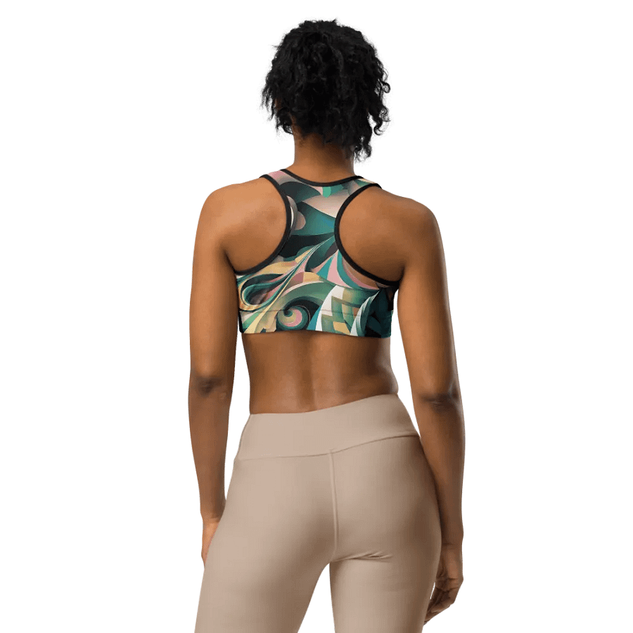 Abstract Lithographic Pattern Design Sports Bra - V6 product image (1)