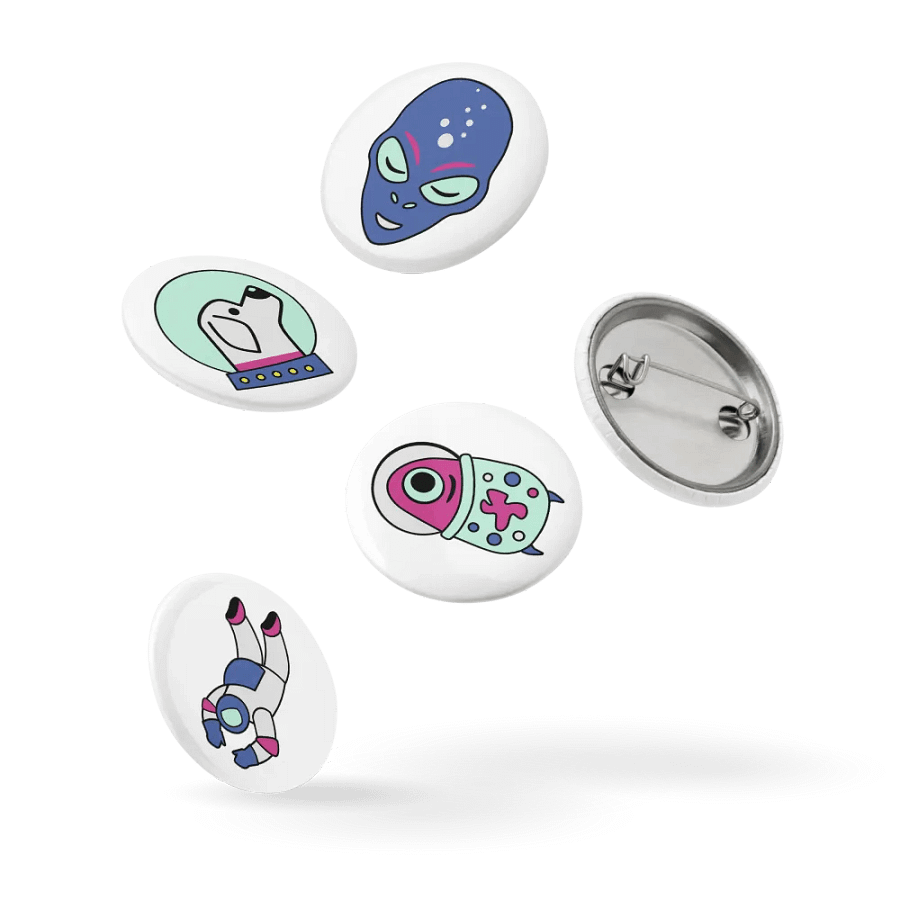 Galactic Alien Pin Buttons Set product image (14)