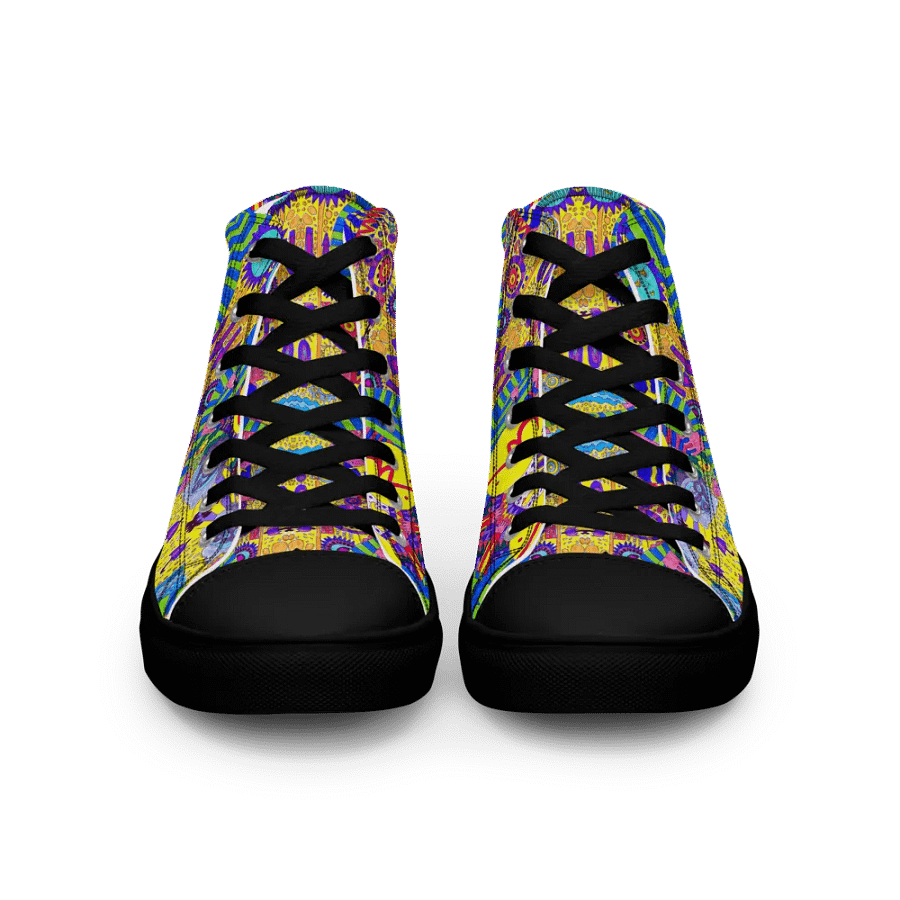 Abstract Colourful Doodle Ladies High Top Canvas Shoes product image (7)