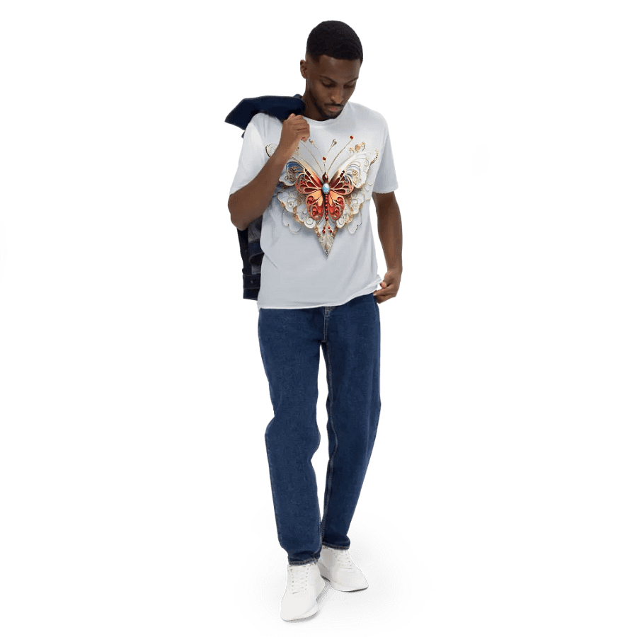 Gold & White Butterfly T shirt product image (5)