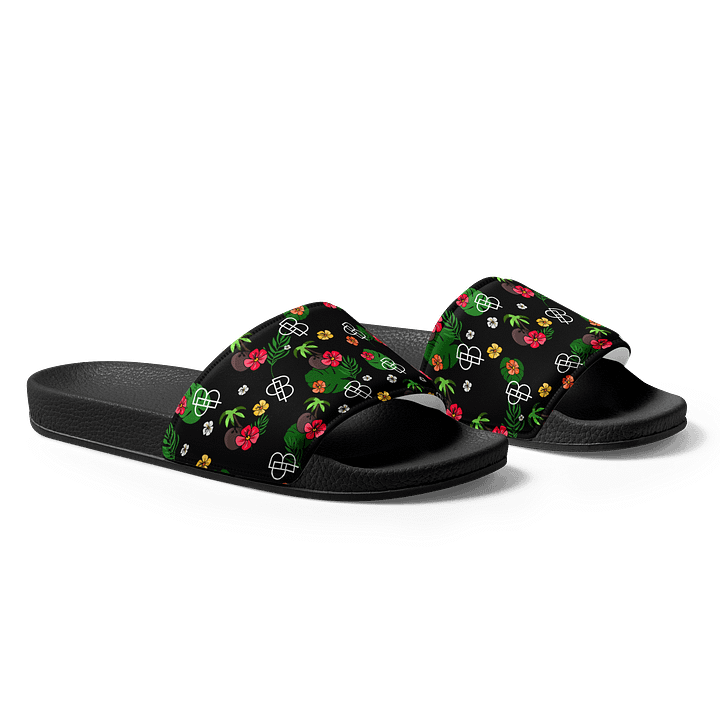 Tropical Island Woman's Slides in Black product image (1)