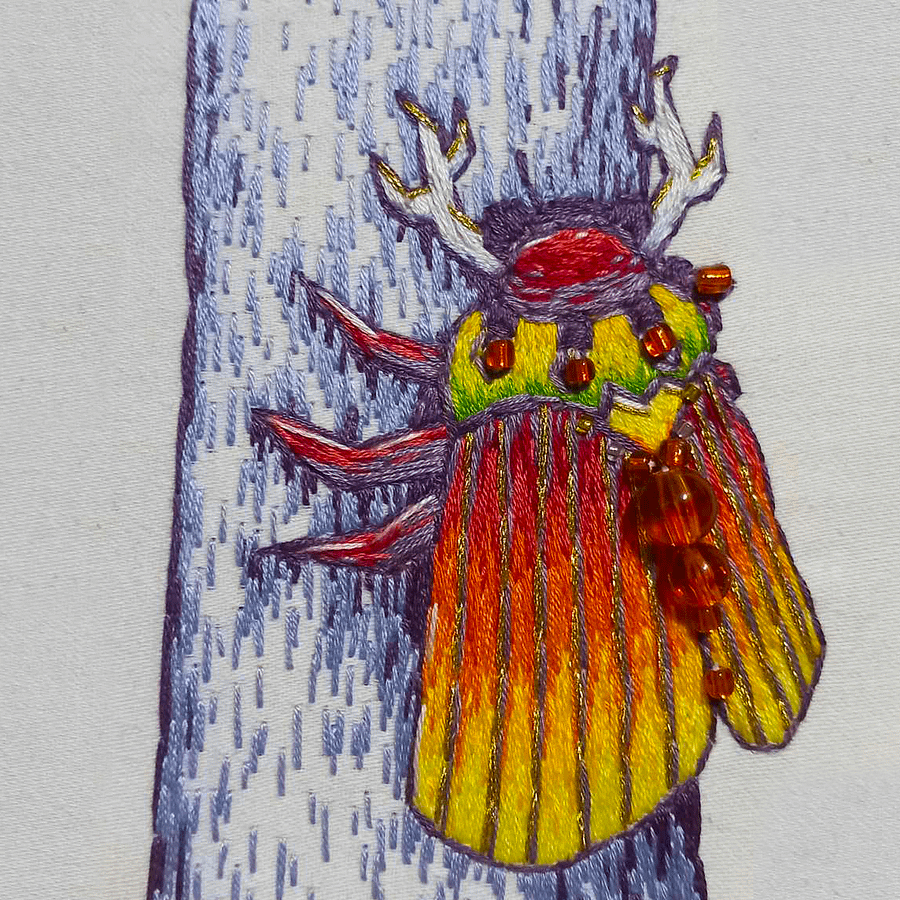 Sunset Christmas Beetle Embroidery Print product image (1)