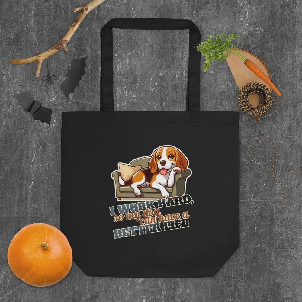 Work Hard - Beagle Sofa Tote Bag product image (5)
