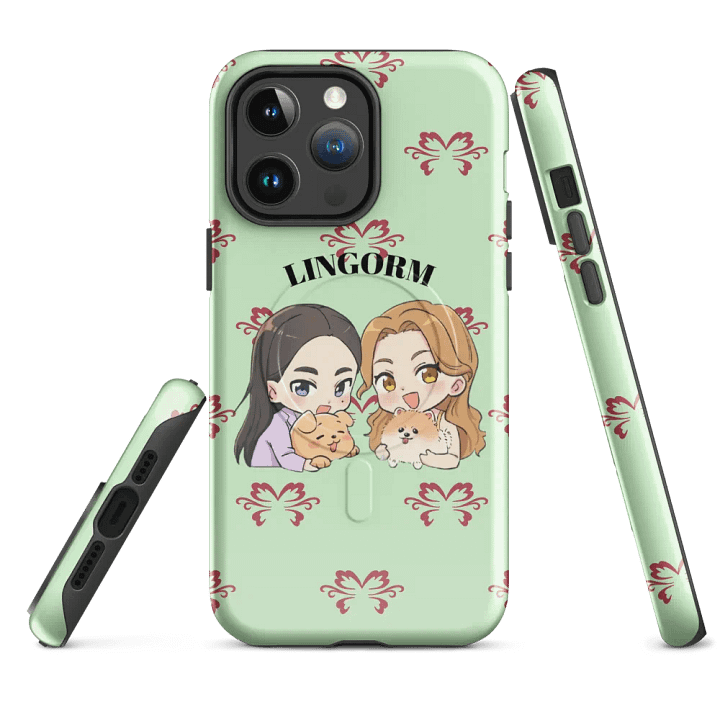 LingOrm Collection Apple Phone Case (Green Color with Butterflies Design) product image (1)