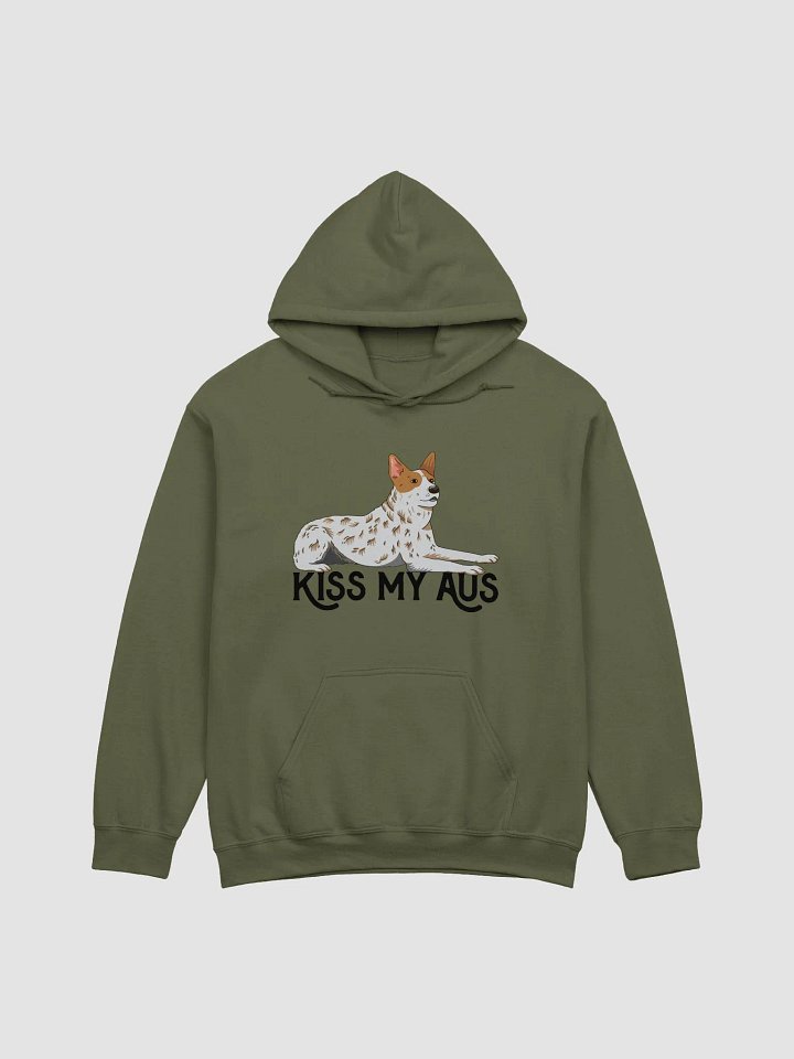 Kiss My Aus Hooded Sweatshirt of an Australian Cattle Dog | Funny Hoodie for Red Heeler and Herding Dog Owners product image (1)