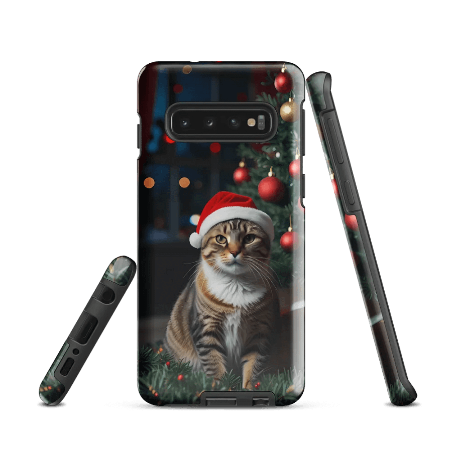 Santa Kitty by the Tree Samsung Galaxy Case product image (1)
