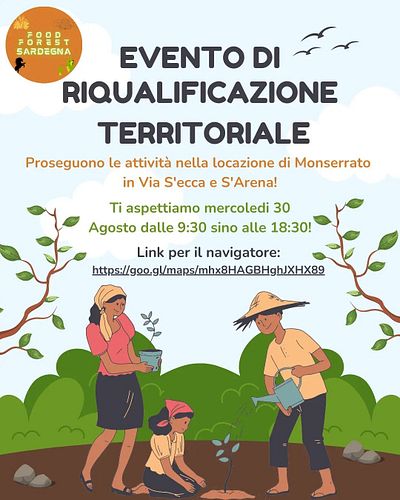 Evento di riqualificazione territoriale! 
Proseguono le attività nella locazione di Monserrato 
in Via S'ecca e S'Arena!
Ti a...