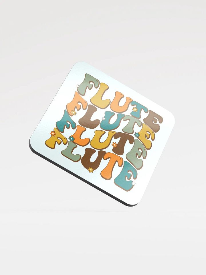 Groovy Wavy Flute Cork Coaster Retro w/Blue/Green Background product image (1)