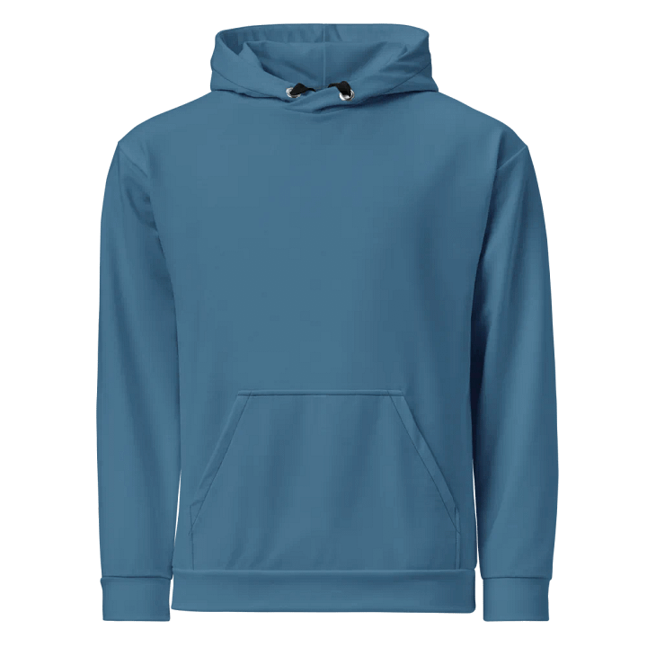 Plain Medium Blue True Summer Unisex Recycled Polyester Heavyweight Premium Hoodie by Treasure Pie product image (1)