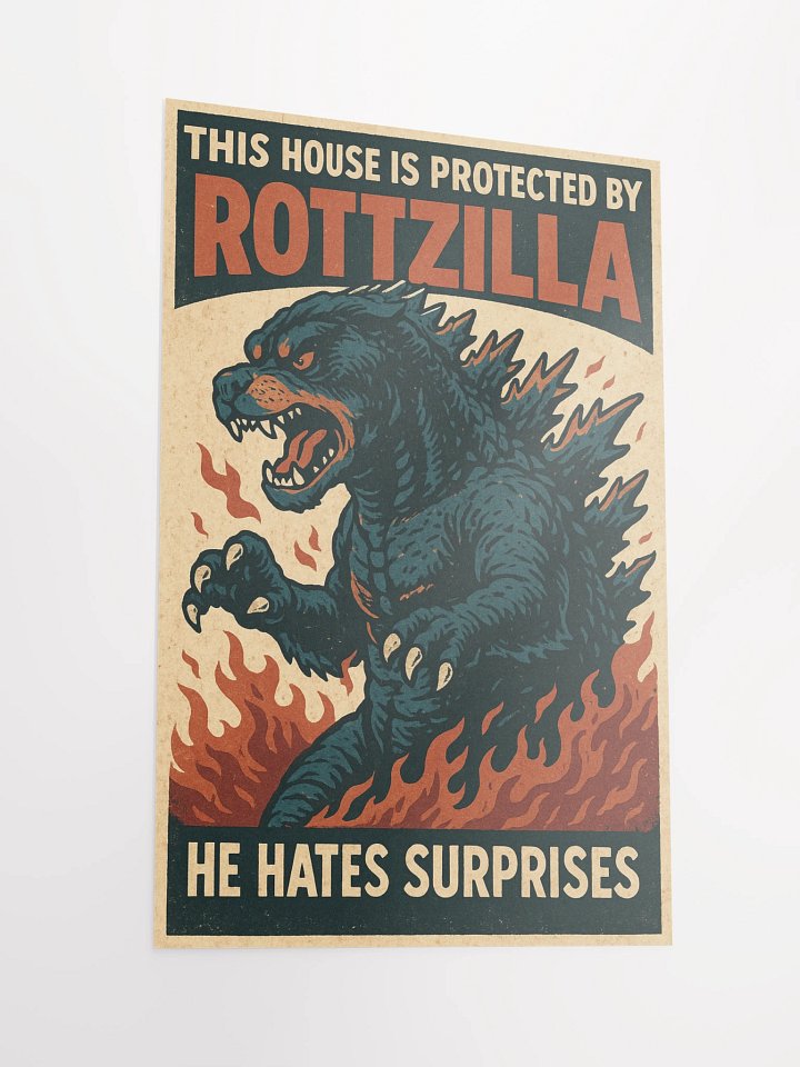 This House Is Protected by Rottzilla — He Hates Surprises. Poster product image (4)