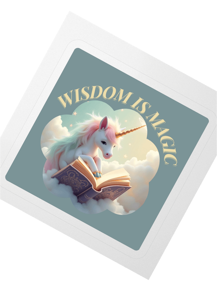 Wisdom Is Magic - Cute Unicorn Sticker product image (4)