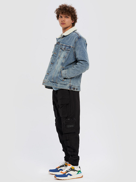 Photo showing Threadfast Apparel Unisex Sherpa Denim Jacket