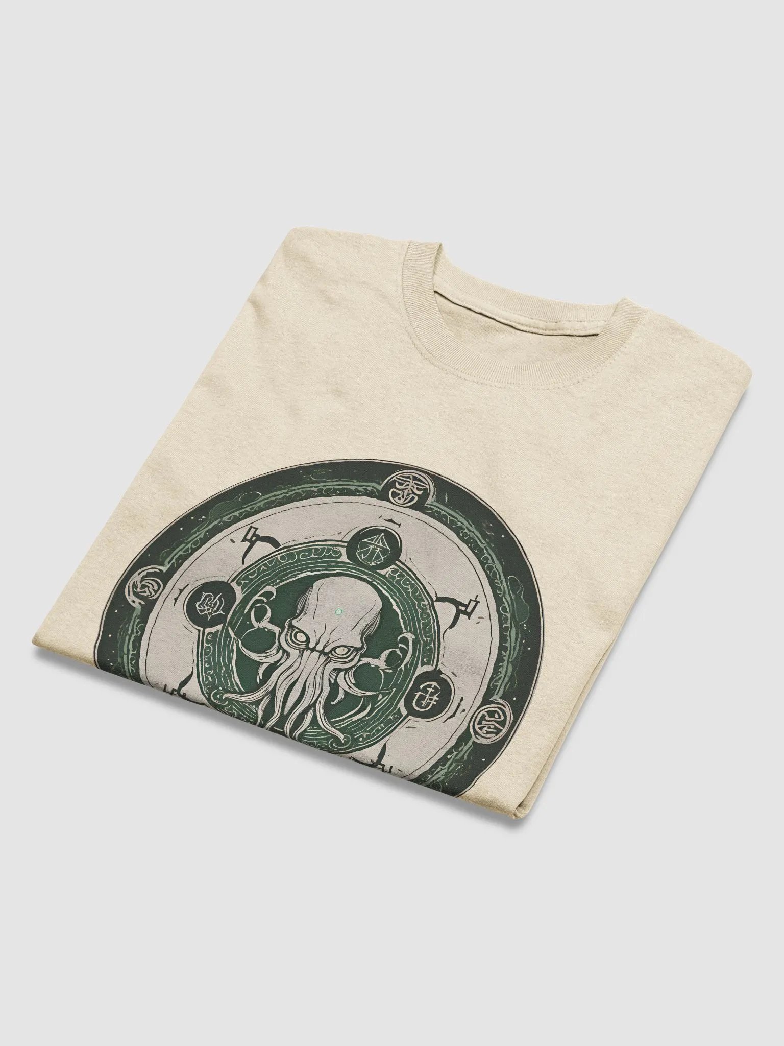 Circular Cthulhu Face with Runes - Tshirt product image (70)