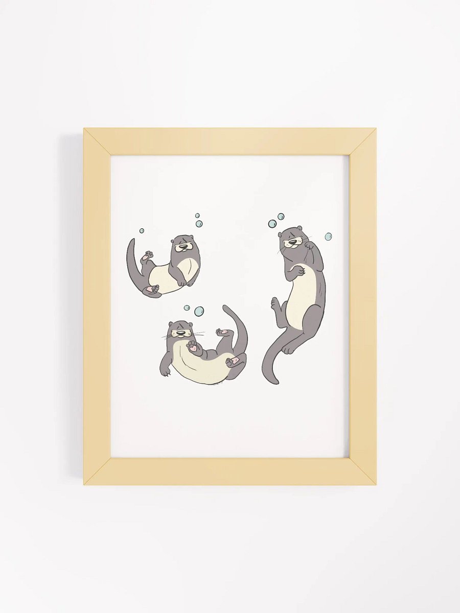 Swimming River Otters Framed Art Print product image (4)