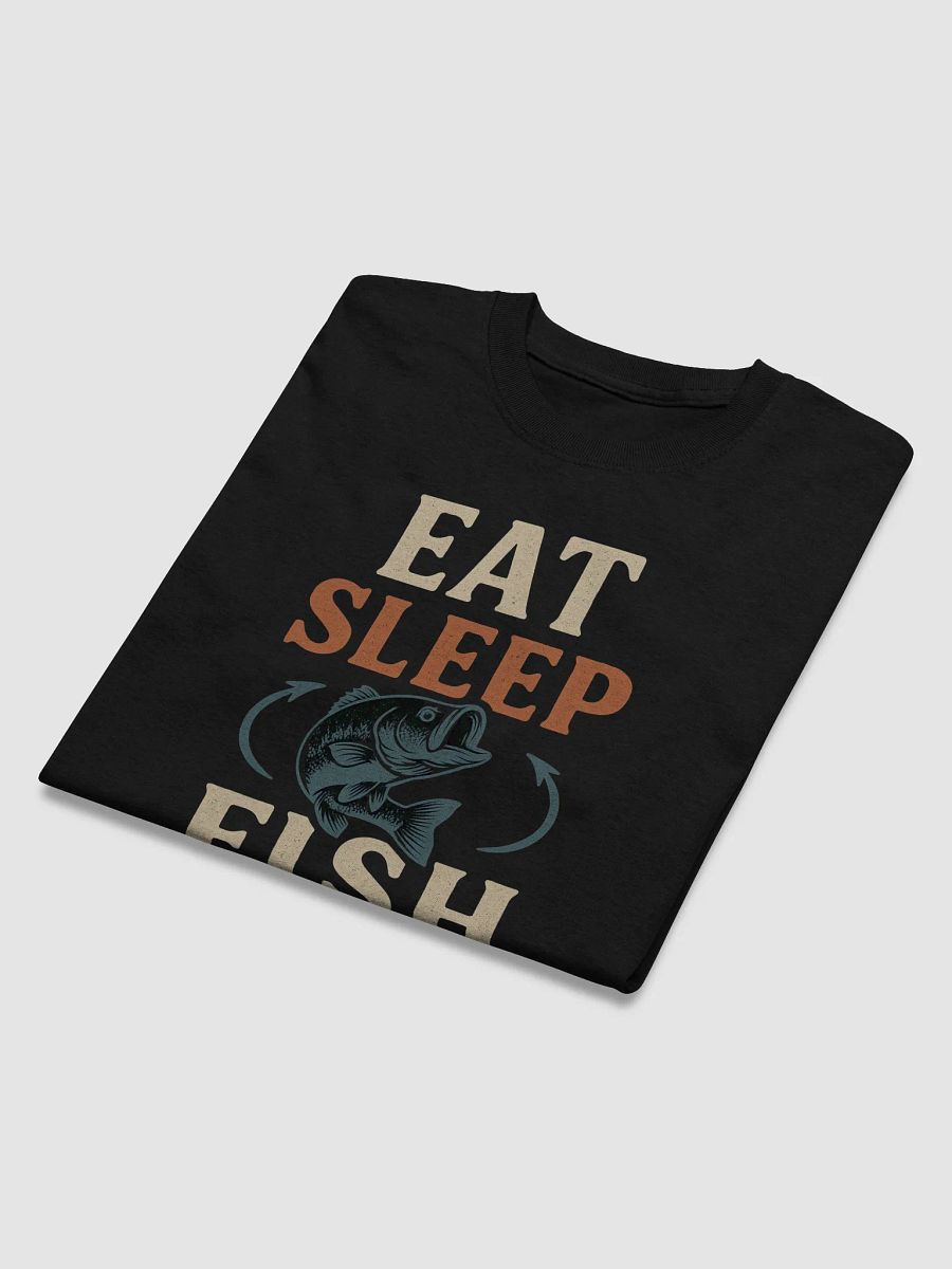 Eat Sleep Fish Repeat T-Shirt – Funny Retro Bass Fishing Graphic Tee product image (3)
