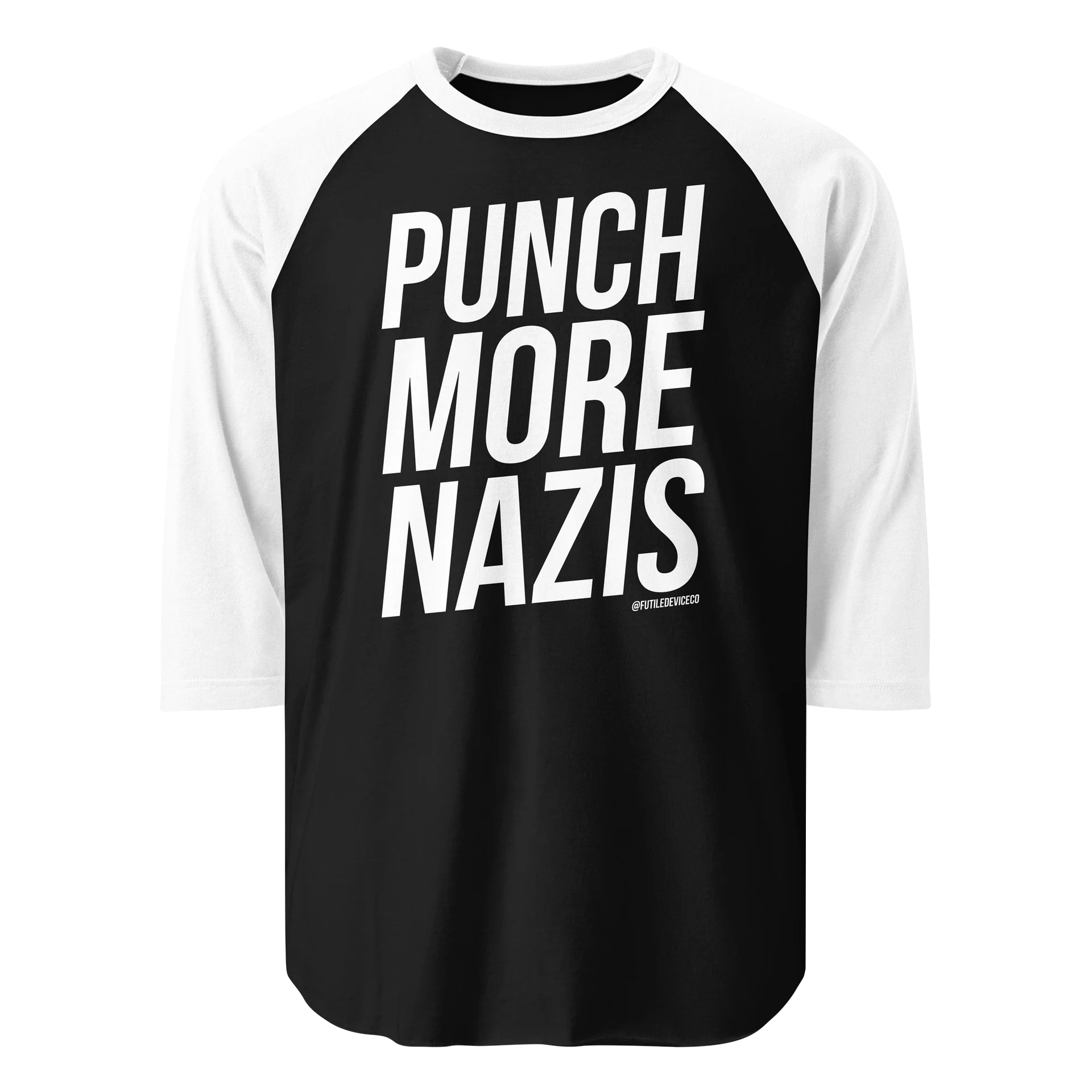 FUTILE DEVICE: PUNCH MORE NAZIS (BASEBALL TEE) product image (1)