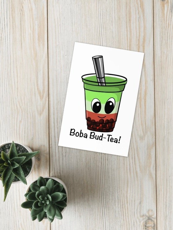 Strawberry Matcha Bud-Tea Greeting Card product image (7)
