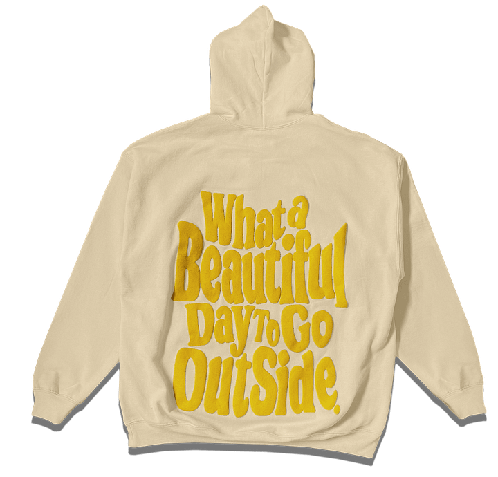 BEAUTIFUL DAY - CREAM HOODIE GOLD PRINT product image (1)