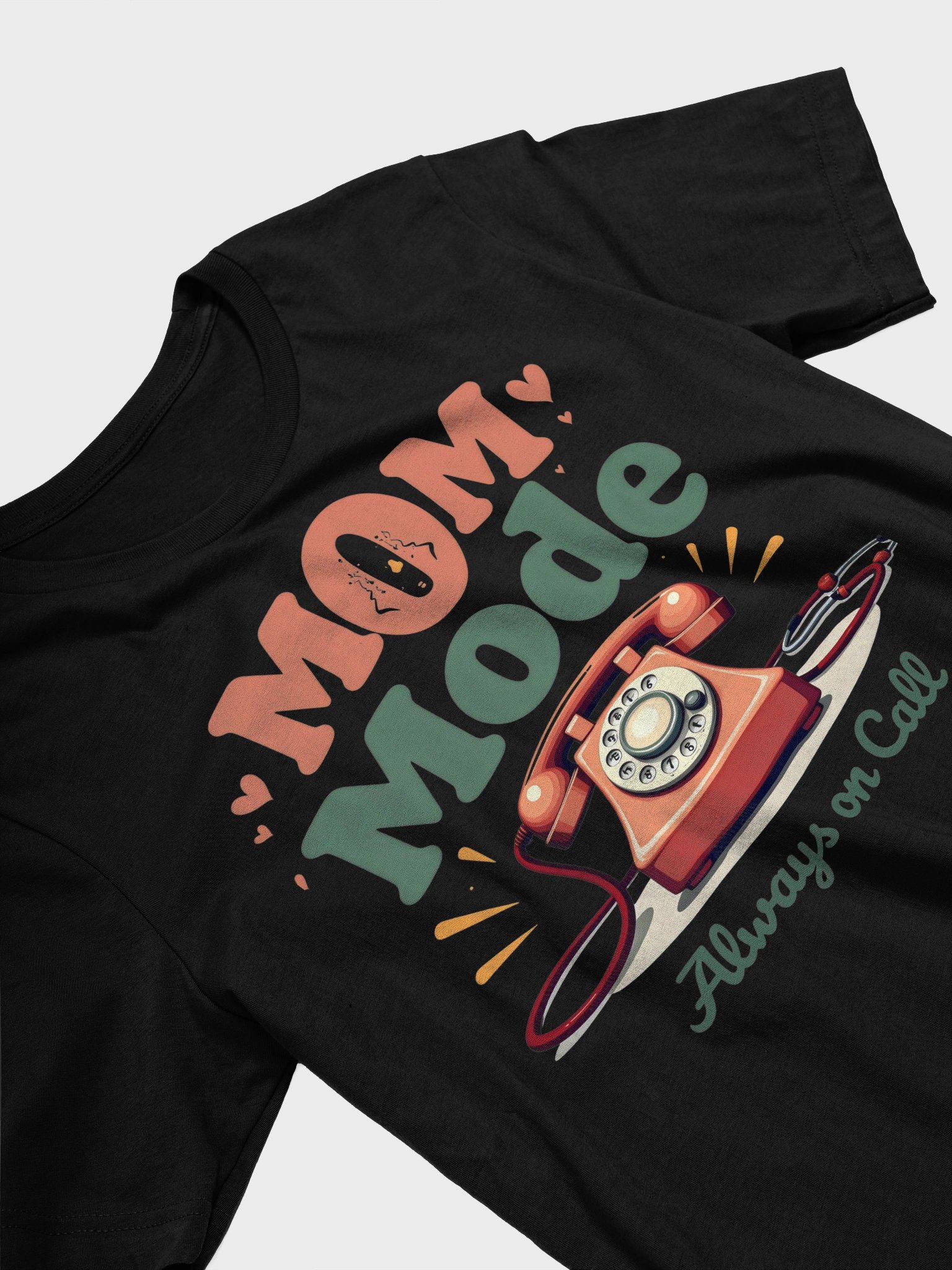 Retro 'MOM Mode' Phone Call T-Shirt product image (16)