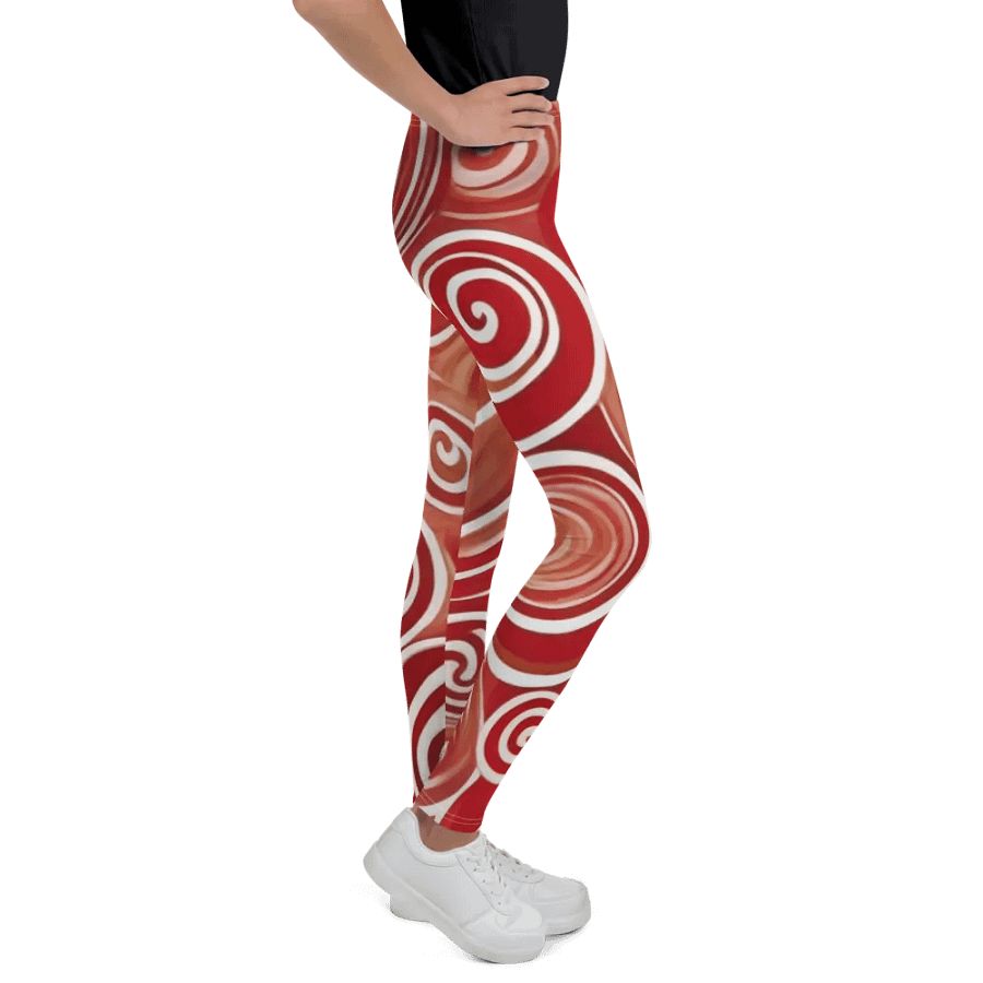 Funky Cherry Swirls Liquid Tie-Dye Youth Leggings product image (4)