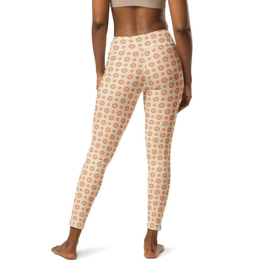 Sunburst Bliss High-Waisted Leggings - Orange Petal Pattern Activewear product image (2)