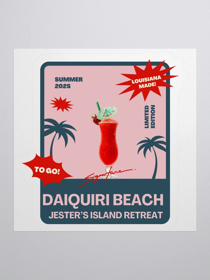 JESTER'S RETREAT TO GO DAIQUIRI STICKER product image (1)