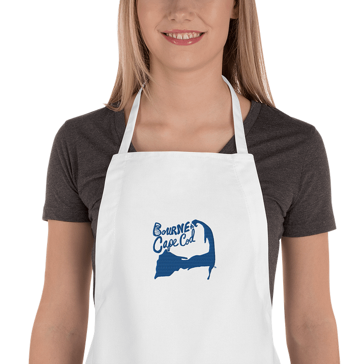 🦞BOURNE to Cape Cod™ | Embroidered Apron | Coastal Cooking Vibes | Royal Blue Logo product image (3)