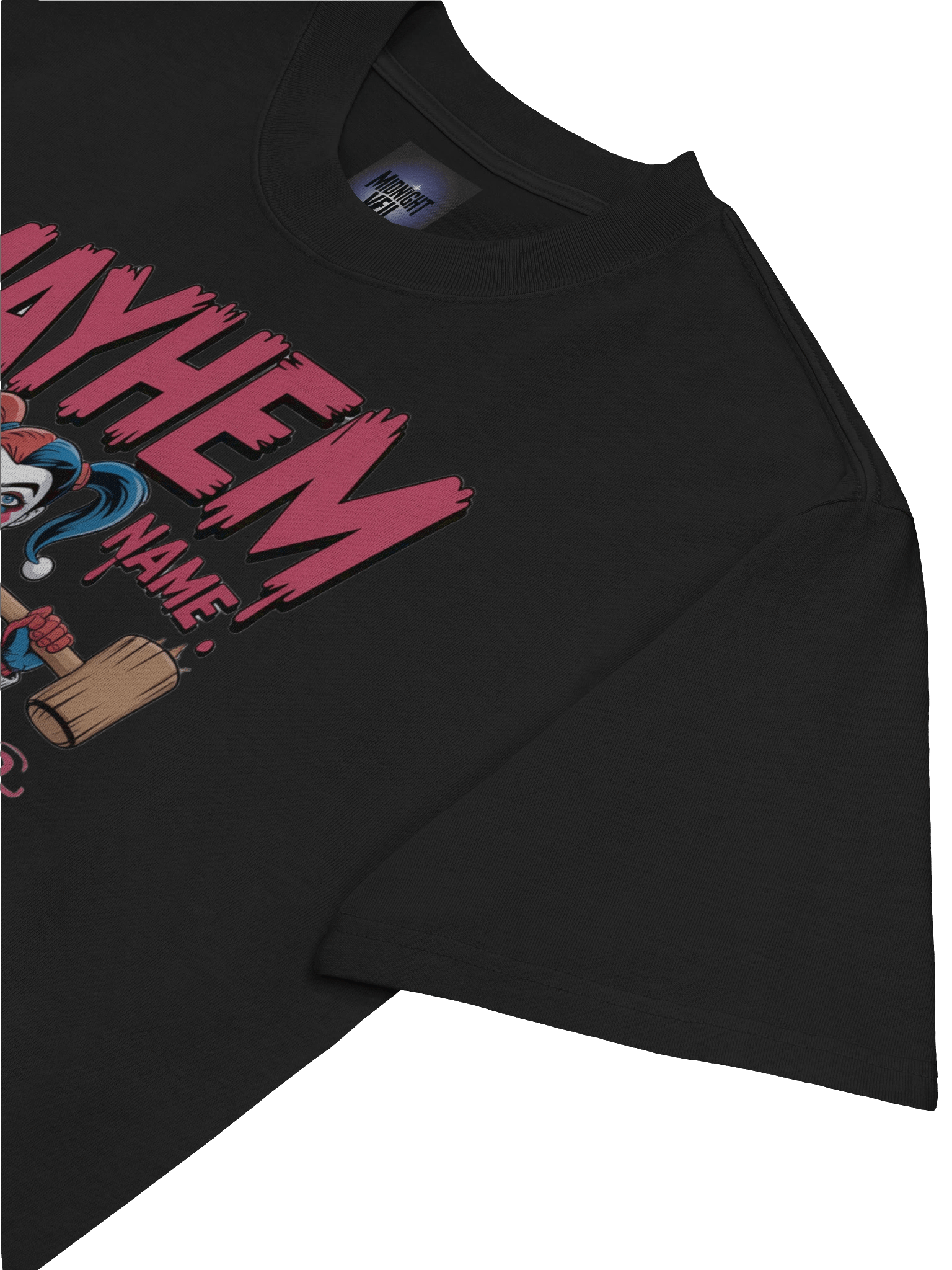 Mayhem's Middle: Harley Quinn Mallet Rampage Oversized Faded Unisex T-Shirt product image (7)