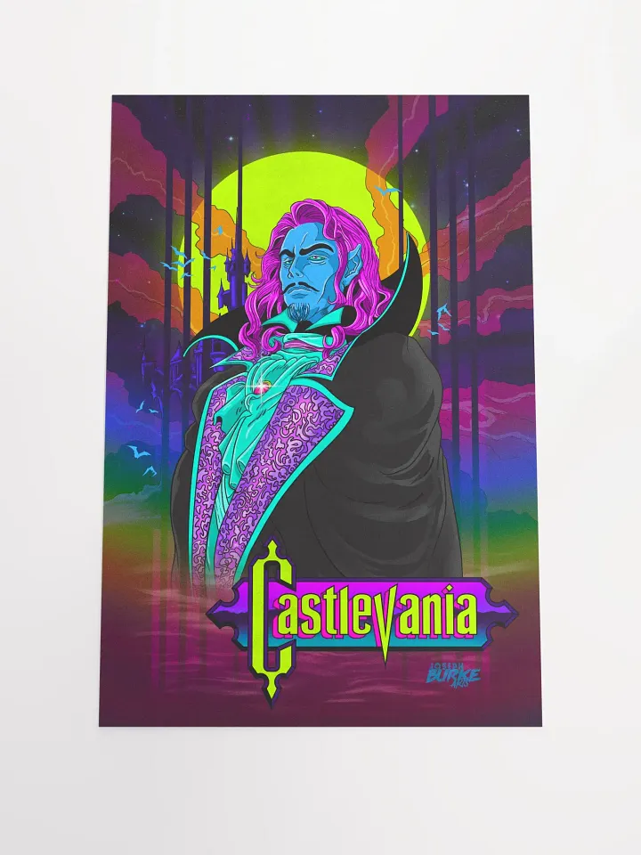 Castlevania Neon Tribute 12x18 Fine Art Print product image (1)