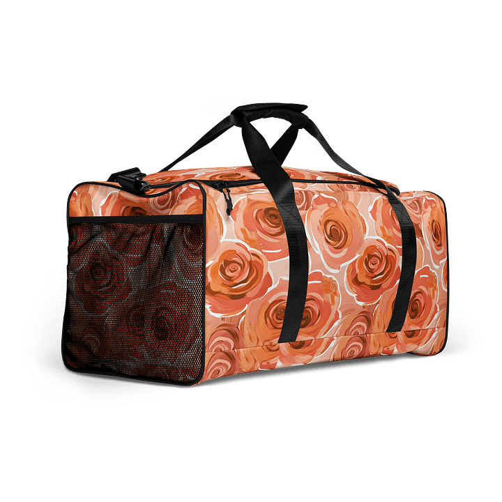 Peach Roses in Bloom All-Over Duffle Bag product image (2)