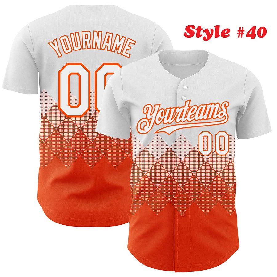 Authentic Baseball Jersey, Custom Baseball Jersey, Personalized Sport Jersey, Colorful, Number, 3D Gradient Square Shape product image (188)