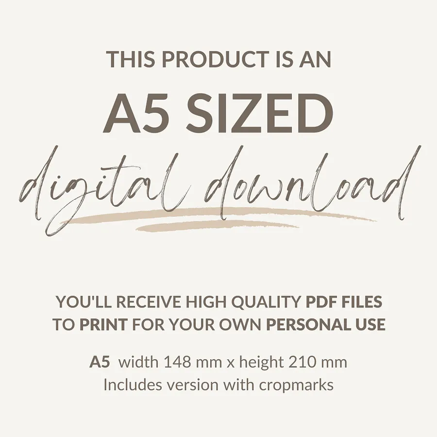DATED 2025 Month on Two Pages - A5 Printable Planner Insert product image (4)