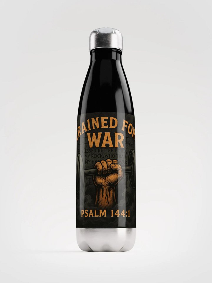 Trained for War water bottle product image (1)