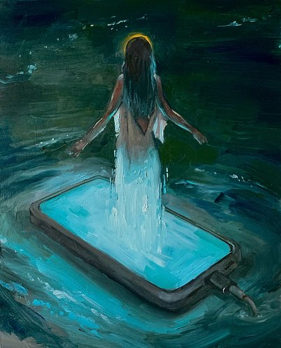b(app)tiz.m 

a series of paintings expressing my own feelings of phone addiction and the odd reverence and normality it has ...