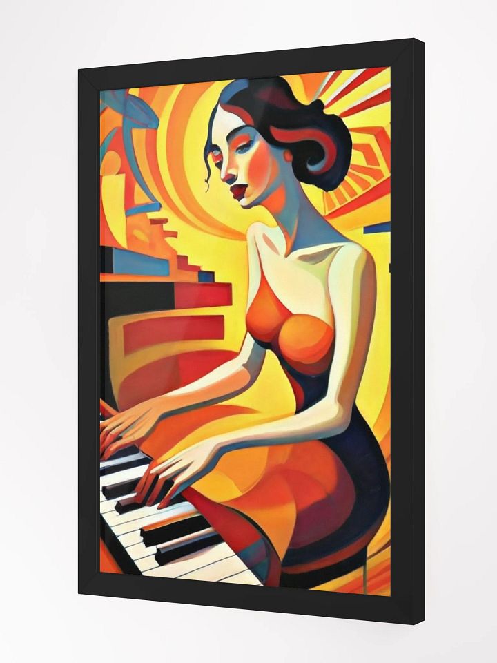 Harmony in Elegance: Captivating Framed Poster of a Classy Lady Playing the Piano product image (2)