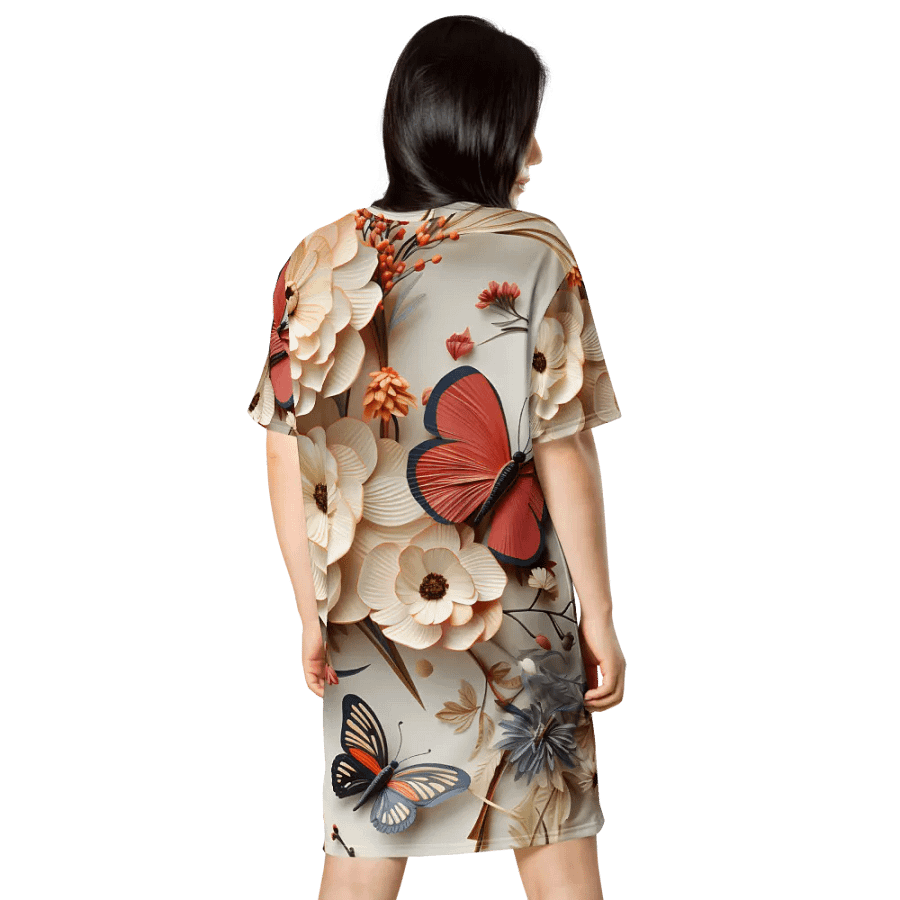 3D-Ditsy-Flowers-Seamless-Patterns T-shirt Dress - V14 product image (2)