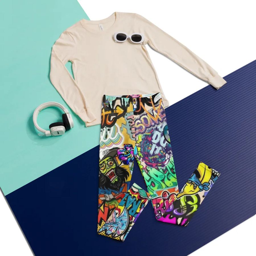 Kids Leggings – Graffiti Style Print for Urban & Trendy Look product image (5)