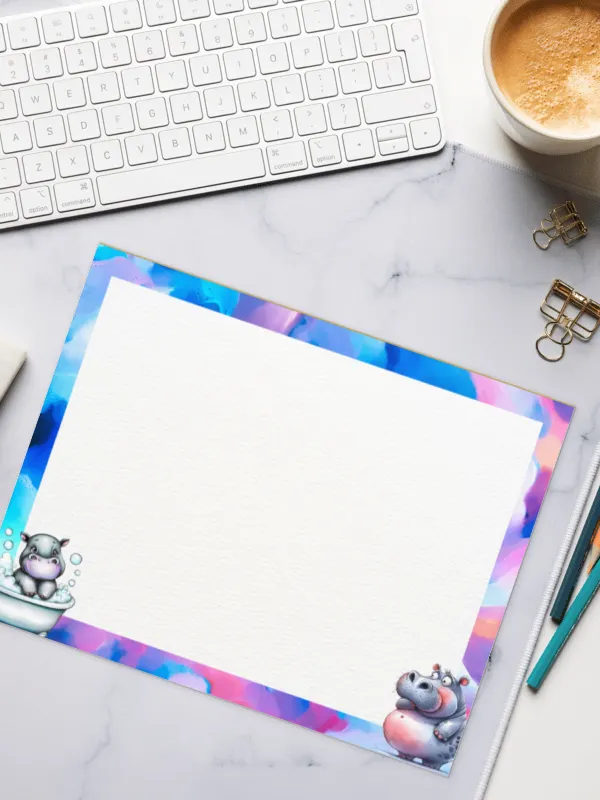Cute Hippos Deskpad / Notepad product image (1)
